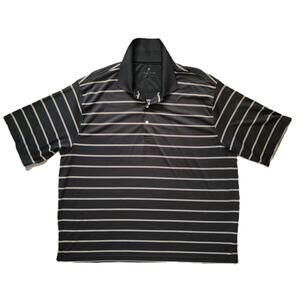 Pebble Beach Men’s XL Golf Polo Shirt Black Stripe Performance Short Sleeve
